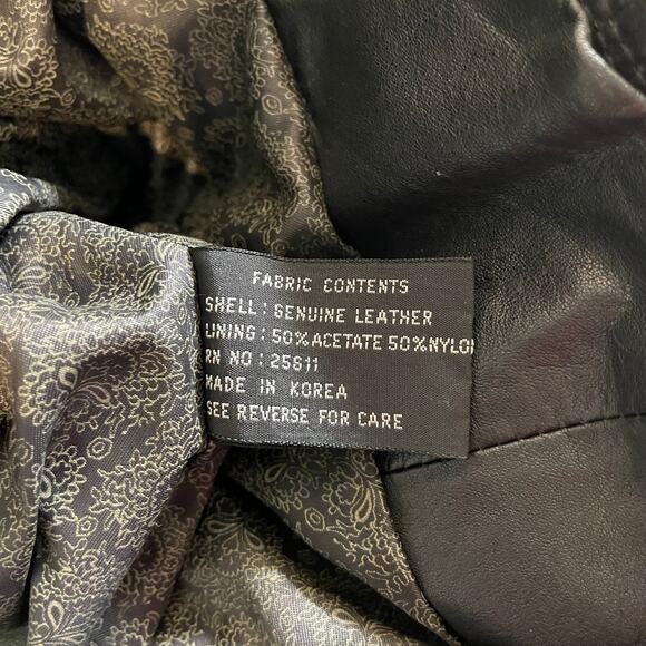 Vintage 90s AVANTI Women's Genuine Leather Jacket Black Small Motorcycle Biker - Picture 7 of 8